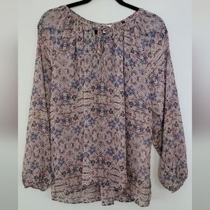 Cabi sheer long sleeve top size small